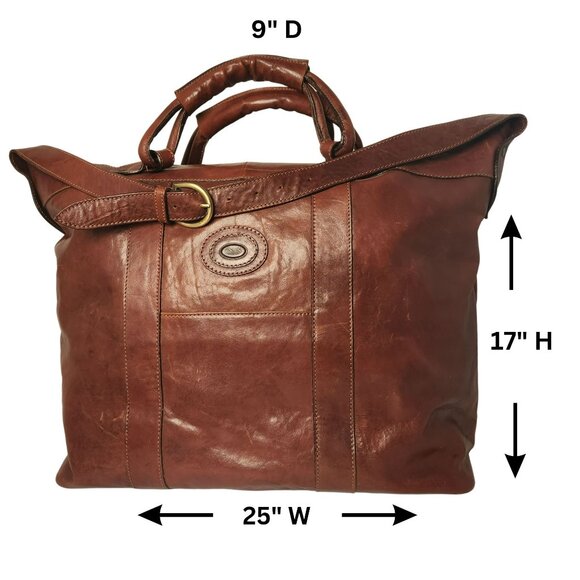 Vintage BiBi Firenze Italian Full Grain Super Soft Leather Travel Bag Duffle Bag